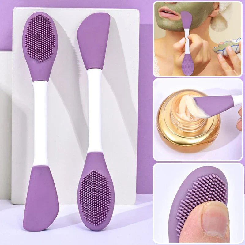 Multipurpose Double Sided Silicone Face Scrubber & Exfoliating Brush