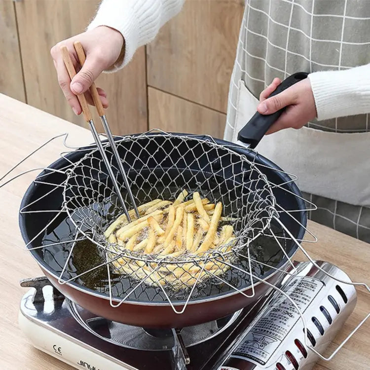 2 In 1 Stainless Steel Kitchen Tool Chef Drain Basket