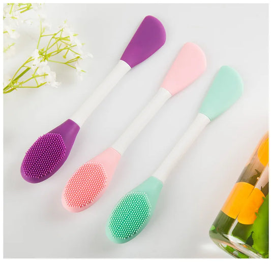 Multipurpose Double Sided Silicone Face Scrubber & Exfoliating Brush