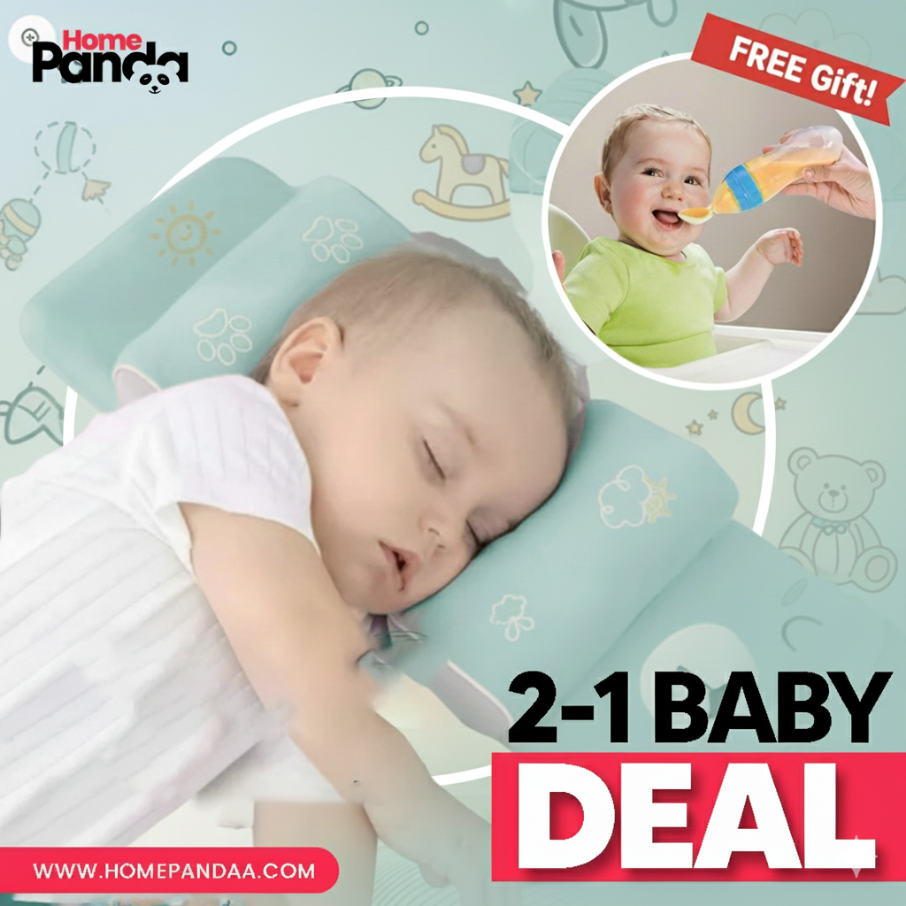 Baby Pillow with Silicon Spoon Feeder