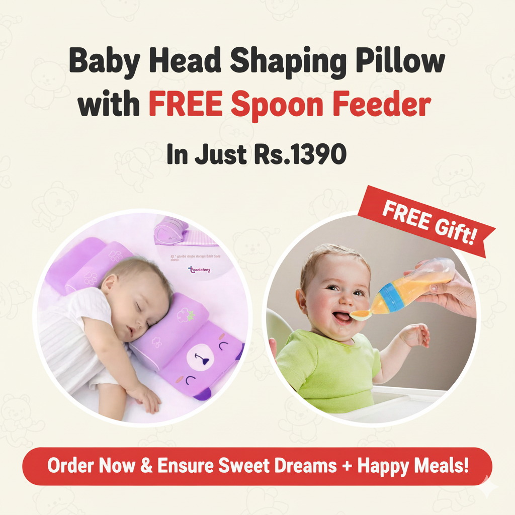 Baby Pillow with Silicon Spoon Feeder
