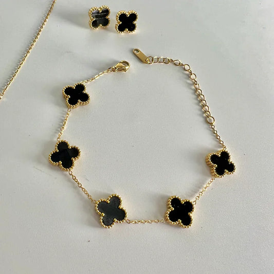 Four Leaf Clover Jewellery 3 Pcs Set