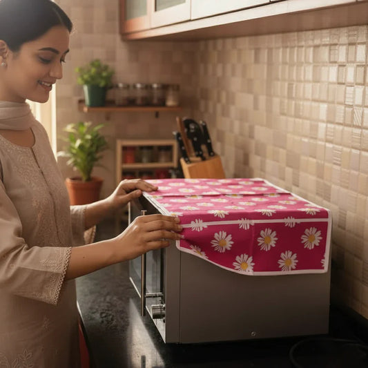 Microwave Cover with Pockets