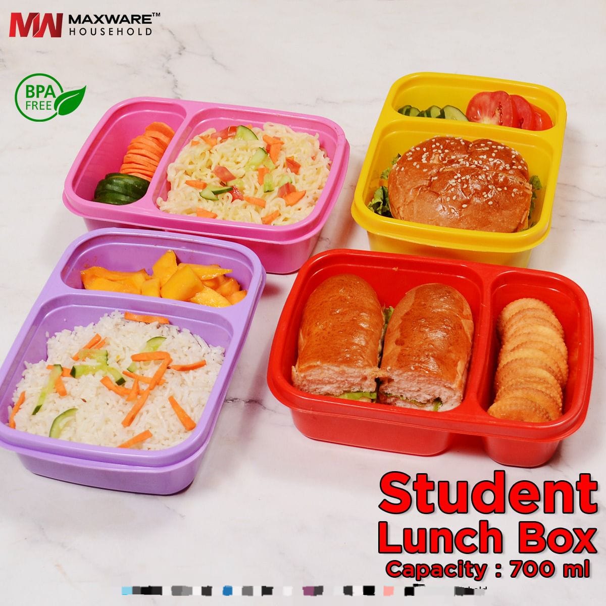 Student Lunch Box (Pack Of 2)