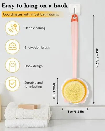2 in 1 Long Exfoliating Shower Body Brush (Pack of 2)