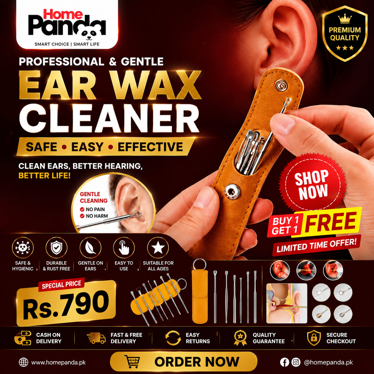 Ear Wax Cleaner Tool Kit - (Buy 1 Get 1 Free)