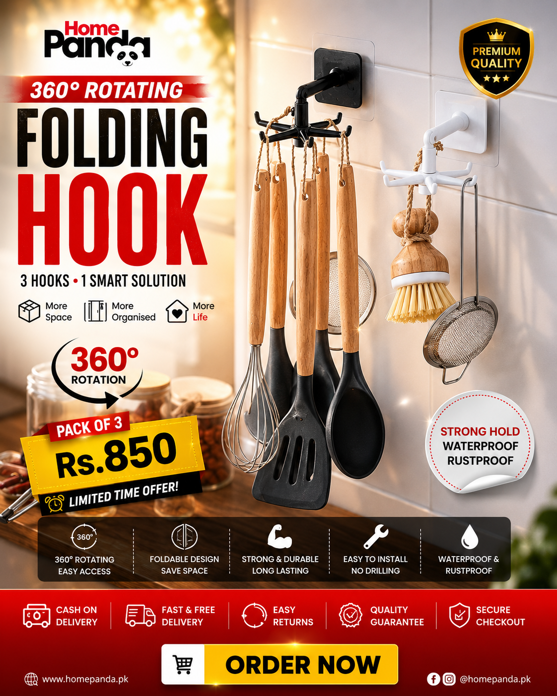 360° Rotating Multipurpose Folding Hook